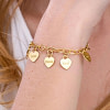 Bracelet Charm avec cœurs Personnalisés 10