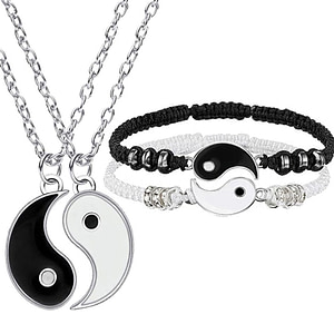 Ensemble Bracelet et collier Yin Yang pour Couple