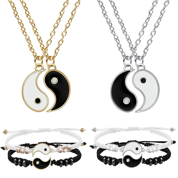 Ensemble Bracelet et collier Yin Yang pour Couple 4