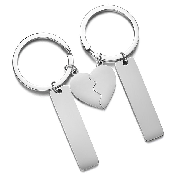 Porte-clés personnalisé cœur séparable pour Couple 8